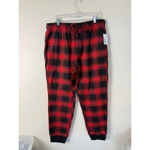 Kohls The Essential Flannel Pj Pant Mens Large Red Black Buffalo Plaid Jogger